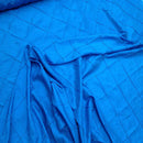 Turquoise Blue Pearl Quilted Diamond Stitch Taffeta Fabric - image 2 - Bull Ring Fabrics