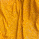 Mustard Cotton Lawn Fabric Broderie Anglaise Paisley Embroidery Sequin Dress 54”