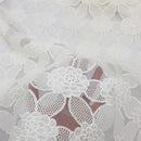 Premium Lace Guipure Floral Applique Organza Lace Fabric, Cream