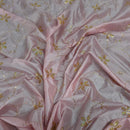 Pink Gold Floral Sequin Embroidered Taffeta Fabric - image 5 - Bull Ring Fabrics