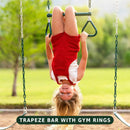 Lifetime 7ft Metal Kids Swing Set Garden 2 Swings Trapeze Bar Outdoor Ages 3-12