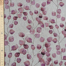 8.5m Linen Eucalyptus Leaves Cotton Blend Fabric Curtain Cushions - Rose Pink Leaf