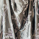 Grey Ribbon Organza Floral Embroidered Taffeta Fabric - image 5 - Bull Ring Fabrics