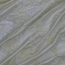 Cream Ribbon Sunflower Embroidered Taffeta Fabric - image 4 - Bull Ring Fabrics