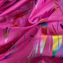 Cerise Pink Rainbow Metallic Foil Taffeta Fabric - image 3 - Bull Ring Fabrics