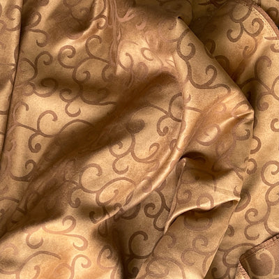 Heavy Swirls Faux Suede Fabric Upholstery Car Interior Cushion Bags Dress BROWN