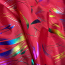 Royal Blue Rainbow Metallic Foil Taffeta Fabric - image 2 - Bull Ring Fabrics