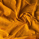 Mustard Cotton Lawn Fabric Broderie Anglaise Paisley Embroidery Sequin Dress 54”