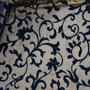 Black Velvet Flock Floral Faux Silk Taffeta Dress Fabric in Brown - image 3
