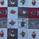 Christmas Gnome & Snowman Patchwork Cotton Linen Fabric, Jingle Bells 140cm - image 3 - Bull Ring Fabrics