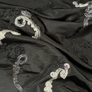 Black 3D Floral Ribbon Organza Embroidered Taffeta Fabric - image 8 - Bull Ring Fabrics