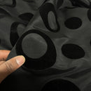 Black Retro Spots Velvet Flocked Taffeta Fabric - image 4 - Bull Ring Fabrics