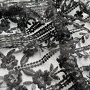 HEAVY SEQUINS LACE NET LACE Embroidery Bridal Wedding New Years Party Dress 54"