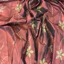 Wine Shot Black Gold Sequin Floral Embroidered Taffeta Fabric - image 2 - Bull Ring Fabrics