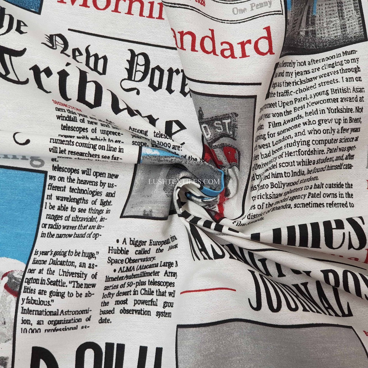 Newspaper Print Cotton Linen Look Fabric, Washington Post Headlines 140cm - image 3 - Bull Ring Fabrics