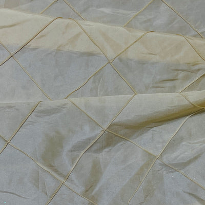 Beige Large Diamonds Quilted Taffeta Fabric - Bull Ring Fabrics