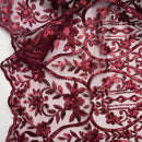 HEAVY SEQUINS LACE NET LACE Embroidery Bridal Wedding New Years Party Dress 54"