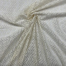 Premium Lace Guipure Aztec Applique Organza Lace Fabric, Cream