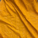 Mustard Cotton Lawn Fabric Broderie Anglaise Paisley Embroidery Sequin Dress 54”
