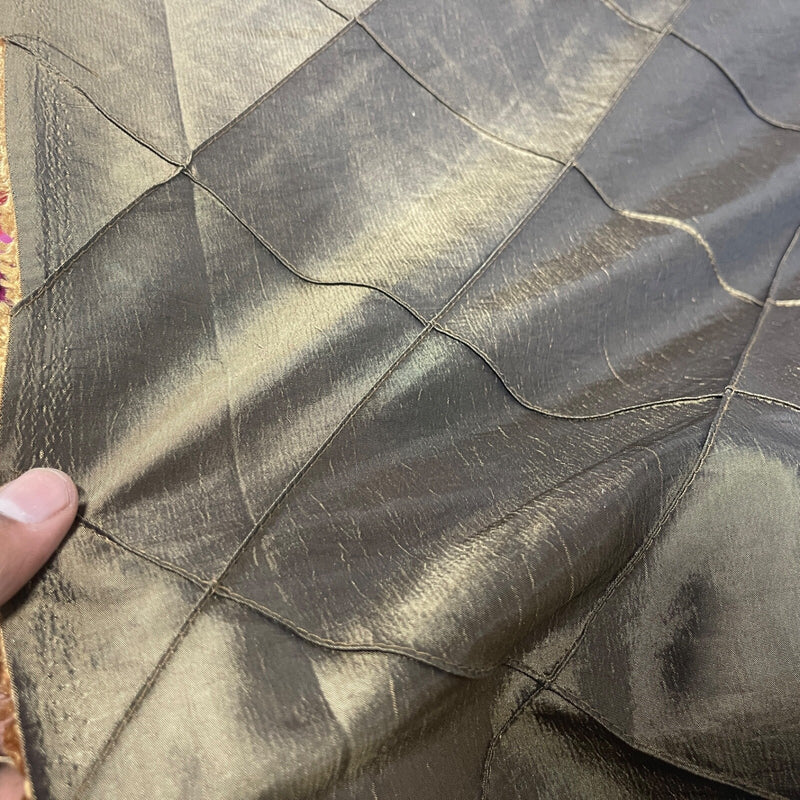 Brown Diamond Quilted Retro Taffeta Fabric - Bull Ring Fabrics