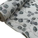 Grey & Natural Eucalyptus Money Leaf Linen Look Fabric, Upholstery 140cm - image 5 - Bull Ring Fabrics