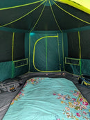 Coleman Tent Octagon 8 Man Festival Dome Tent Blackout Camping XL Tent GREEN