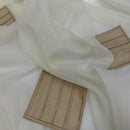100% Polyester Voile - Gold Suede Draping Net Curtain Fabric Privacy 60", Cream