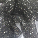 20m Black Sparkle Sequins Hologram Spot Organza Fabric