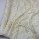 Cream Ribbon Sunflower Embroidered Taffeta Fabric - image 8 - Bull Ring Fabrics