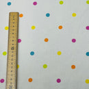 Polka Dot Spotty Cotton Craft Fabric, Multicolour Spots on Cream 140cm, Tutti - image 3 - Bull Ring Fabrics