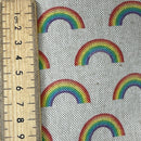 Beige Linen Fabric Curtain Blinds Cushions Upholstery  LGBT 54", SMALL RAINBOWS