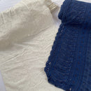 Broderie Anglaise NAVY SEQUINS Paisley Cotton Lawn Fabric Summer Dress Shirt 54”