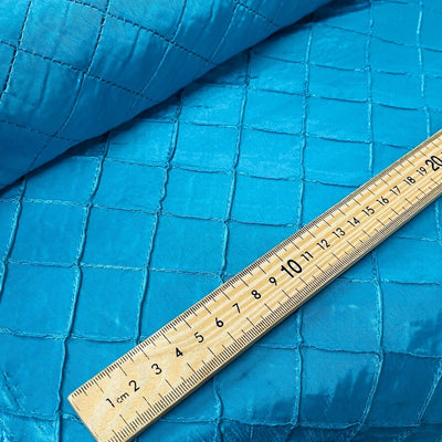 2.9m Small Diamonds Quilted Taffeta Fabric in Turquoise - image 1