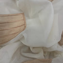 100% Polyester Voile - Gold Suede Draping Net Curtain Fabric Privacy 60", Cream
