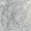 PAISLEY Embroidery Net LACE Fabric Lingerie Party Dress Bridal Wedding 54” WHITE