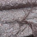 HEAVY SEQUINS LACE NET LACE Embroidery Bridal Wedding New Years Party Dress 54"