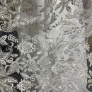 PAISLEY Net Lace Fabric Dress Bridal Wedding Lace Bespoke Pattern 54” CREAM