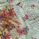 Summer Cotton Broderie Anglaise Fabric Sequin Cotton Chicken Dress, Yellow