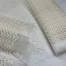 Premium Lace Guipure Aztec Applique Organza Lace Fabric, Cream