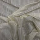 Cream Striped Embroidery Taffeta Fabric - image 4 - Bull Ring Fabrics