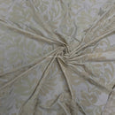 Beige Symphony Velvet Flock Floral Taffeta Fabric - Bull Ring Fabrics