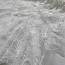 Premium Lace Embroidery Tulle/Net Lace Liberty Floral Flower Fabric, Cream