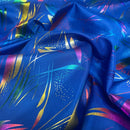 Royal Blue Rainbow Metallic Foil Taffeta Fabric - image 11 - Bull Ring Fabrics