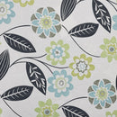 Lime Green & Blue Floral 100% Cotton Furnishing Fabric, Ivory 140cm - Bull Ring Fabrics