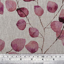 Rose Pink Eucalyptus Money Leaf Linen Look Fabric, Curtain & Upholstery 140cm - image 3 - Bull Ring Fabrics