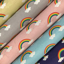 Rainbows in the Clouds 100% Cotton Fabric, Nursery Curtains & Upholstery 140cm - image 2 - Bull Ring Fabrics