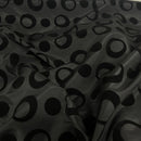 Black Retro Spots Velvet Flocked Taffeta Fabric - image 2 - Bull Ring Fabrics