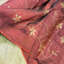 Wine Shot Black Gold Sequin Floral Embroidered Taffeta Fabric - image 4 - Bull Ring Fabrics
