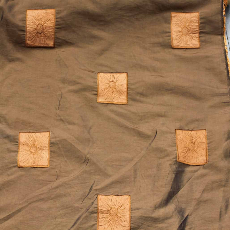 Suede Patch Velvet Flock Taffeta Fabric in Brown - image 1