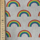 Cotton Linen Fabric Digital Printed Upholstery LGBT 54", LARGE RAINBOWS